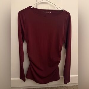 Abercrombie & Fitch Women's Deep Red Long Sleeve Tee